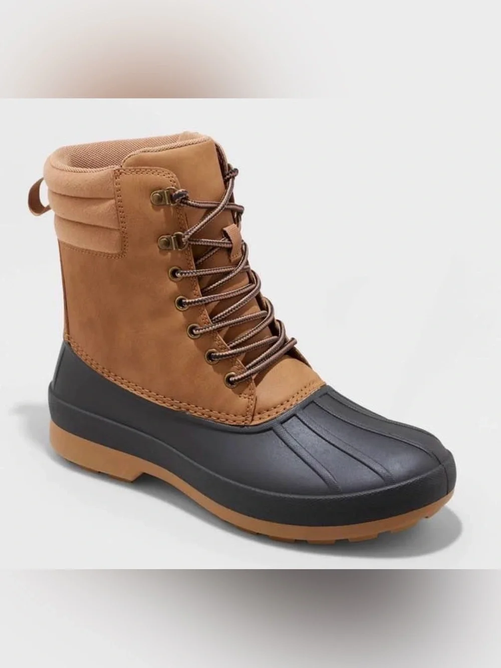 Men's Waterproof Tan and Black Duck Boots - Rugged Outdoor Winter Boot